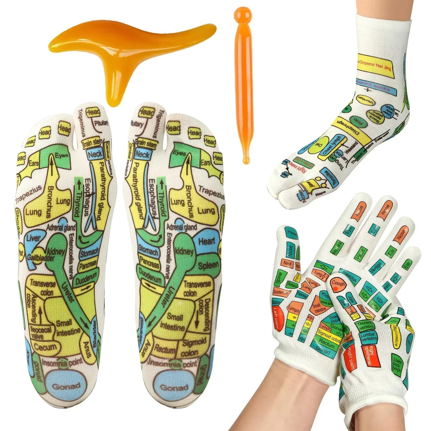 Reflexology Socks Gloves Massage Foot Care