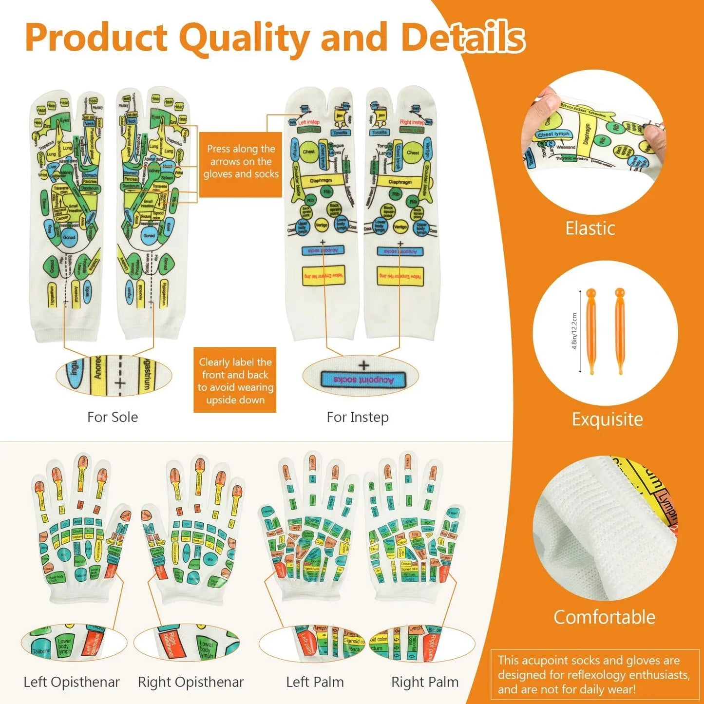 Reflexology Socks Gloves Massage Foot Care