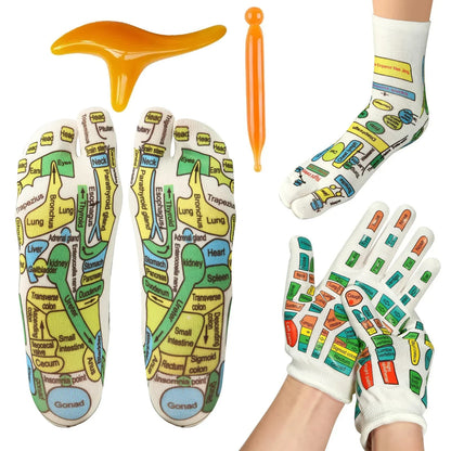 Reflexology Socks Gloves Massage Foot Care